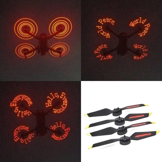 2 pares de H lices LED Flash Word programables para DJI Mavic Pro Platinum Jul4.jpg 640x640