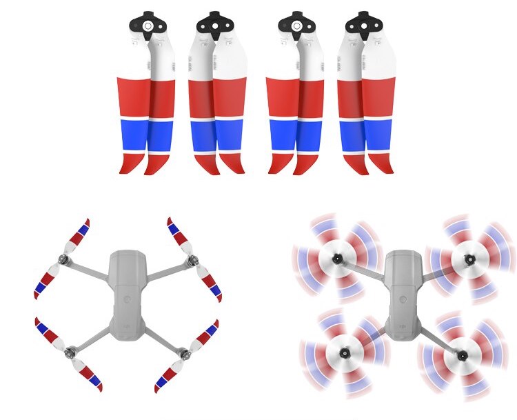 dji mavic air 2 propellers 7238F propellers 4pcs white red blue
