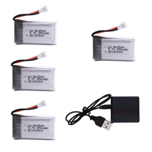Syma X5C X5C 1 X5 X5SC X5SW M68 K60 HQ 905 CX30 batería 650mah cargador 4pcs
