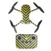 Waterproof PVC Drone Remote Control Protective Decals Stickers Kit for Mavic Mini 2 BLACK YELLOW STRIPS