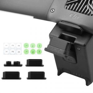 4 Caches Anti Poussiere pour Ports de Charge 1 pour Port Drone 3 pour Ports Batteries pour DJI FPV Combo