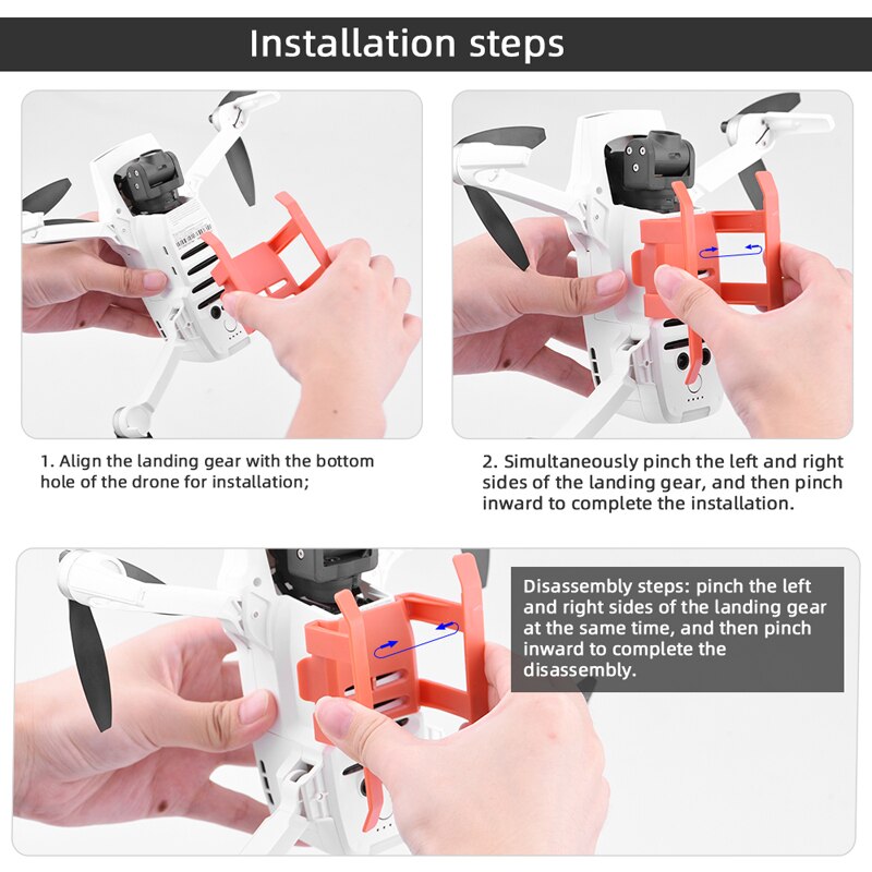 Set di estensione del piede del carrello di atterraggio Montaggio rapido e 4 eliche per FIMI X8 Mini - immagine 4
