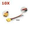 10pcs XT60 Male Female Connector Cable 14AWG for Drone Battery F