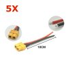 5pcs XT60 Male Female Connector Cable 14AWG for Drone Battery F