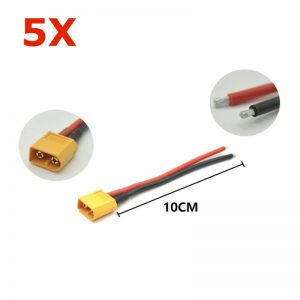 5pcs XT60 Male Female 14AWG Connector Cable for Drone Battery M