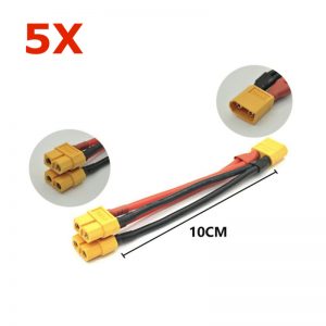 5pcs Cable Parallele en Y Connecteur XT60 Male Femelle en pour Batterie Drone 1M2F