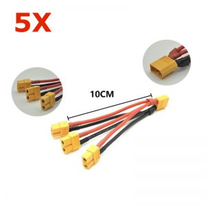 5pcs Cable Parallele en Y Connecteur XT60 Male Femelle en pour Batterie Drone 1M3F