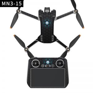 Adesivi Decalcomanie Protezioni complete per DJI Mini 3 Pro Drone con telecomando DJI RC nero high tech