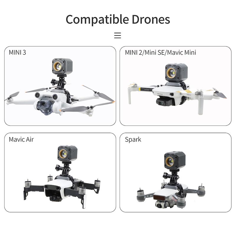 Proiettore LED Lampada Adattatore Vite 1 4 droni DJI Mini Spark Mavic Pro Air 3