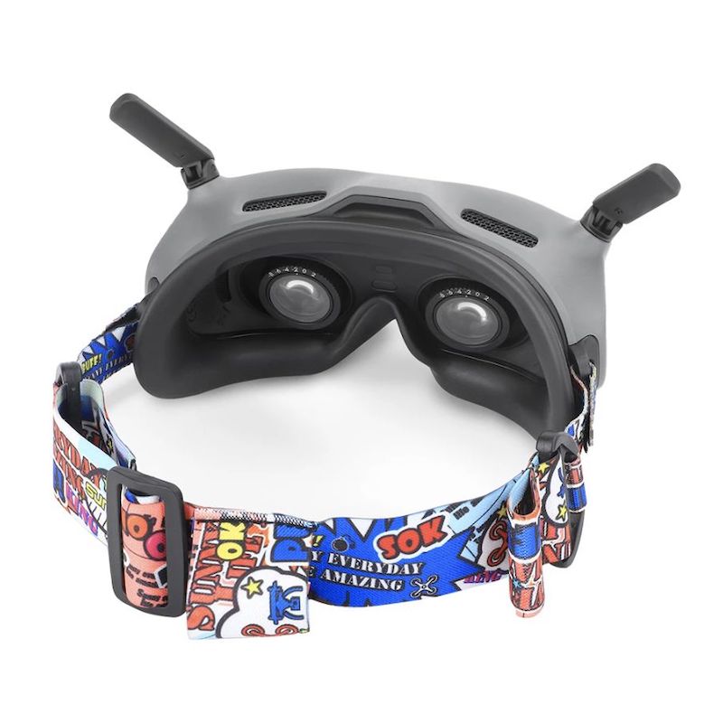 Sunnylife Printed Adjustable Headband with Battery & Cable Slots for DJI FPV Goggles V2 / Goggles 2 (DJI FPV / Avata Drones) - Image 2