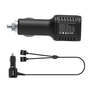 Car Charger Cigar Lighter 3 in 1 for Remote Control and Batteries DJI Mini 3 / Mini 3 Pro drones
