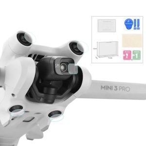 Confezione da 5 protezioni per lenti della fotocamera in vetro temperato e rilevatori di ostacoli per DJI Mini 3 Pro UAV
