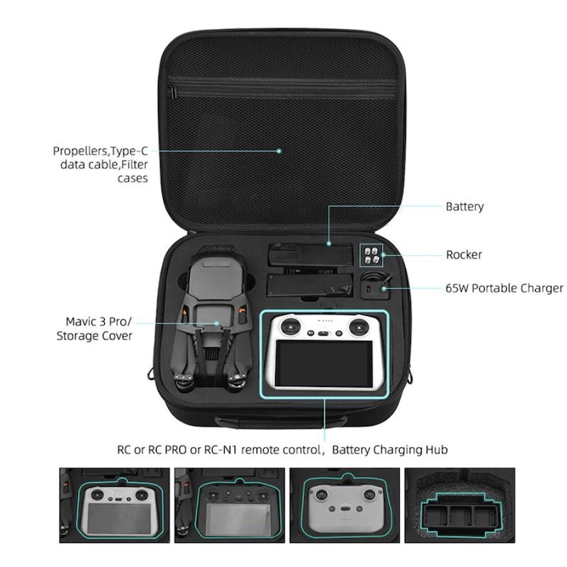 Sac Transport Nylon Bandouliere drone DJI Mavic 3 Pro 3