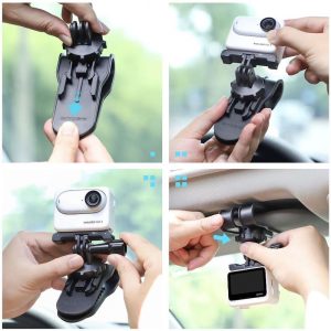 HERCHR Pare-Soleil, 2PSC Pare-Soleil Antireflet Taille S Pare-Soleil En Plastique Léger Capot Caméra Adaptateur D'écran Pour Camera Hero 9 (Noir