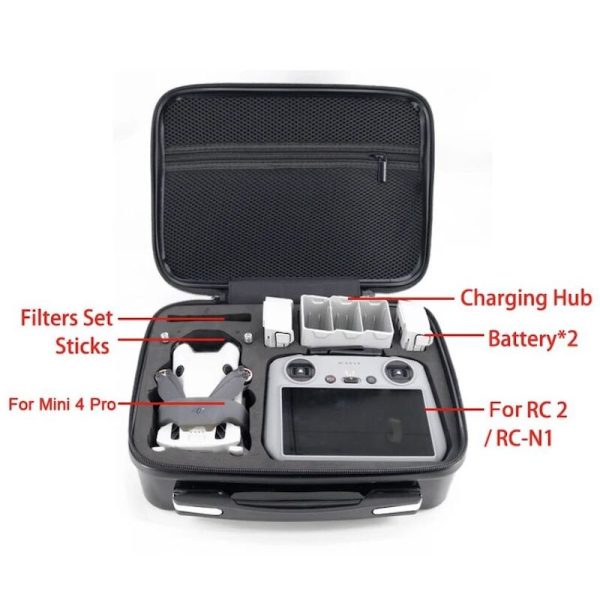 Valise De Transport Rigide Et étanche UTEBIT Pour DJI Mini 4 Pro/Mini 3 Pro – Coque ABS, Mousse EVA, Rangement Organisé