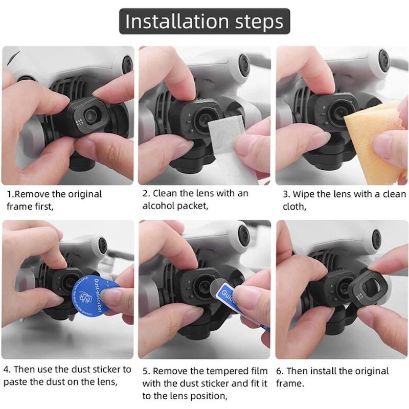 Set of 2 Camera Lens Protective Films for DJI Mini 4 Pro drone - Image 3