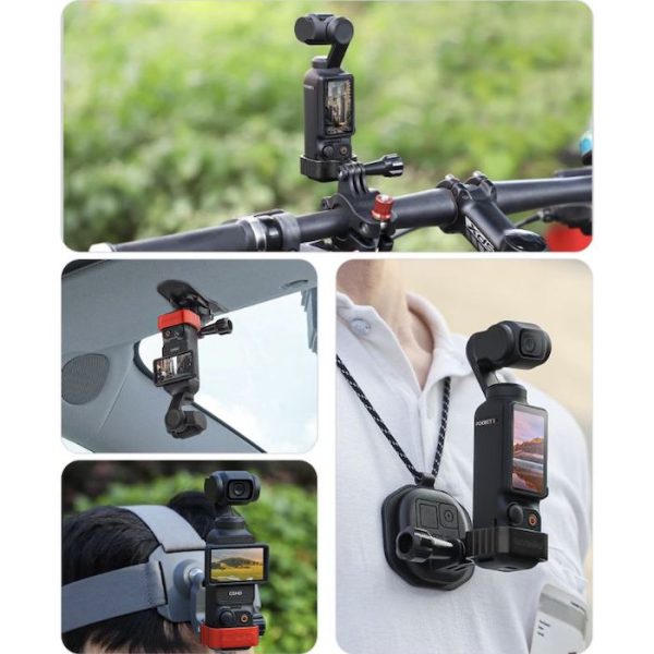 AMAZEAR Adaptateur magnétique à libération rapide pour DJI OSMO Action 3/4/5 Pro, rotation horizontale