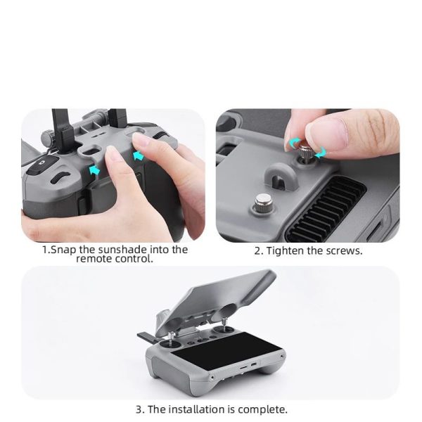 Pare-Soleil 2 En 1 Pour Télécommande DJI RC 2 (Mini 4 Pro/Air 3) - Protection Écran Et Joystick Anti-Reflets - 5