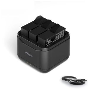 Intelligent 3-Battery Charging Station for Insta360 Ace / Ace Pro Action Cameras