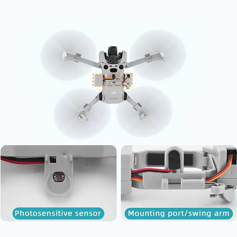 Sistema de caída aérea con impulsores del tren de aterrizaje para dron DJI Mini 4 Pro - Imagen 2