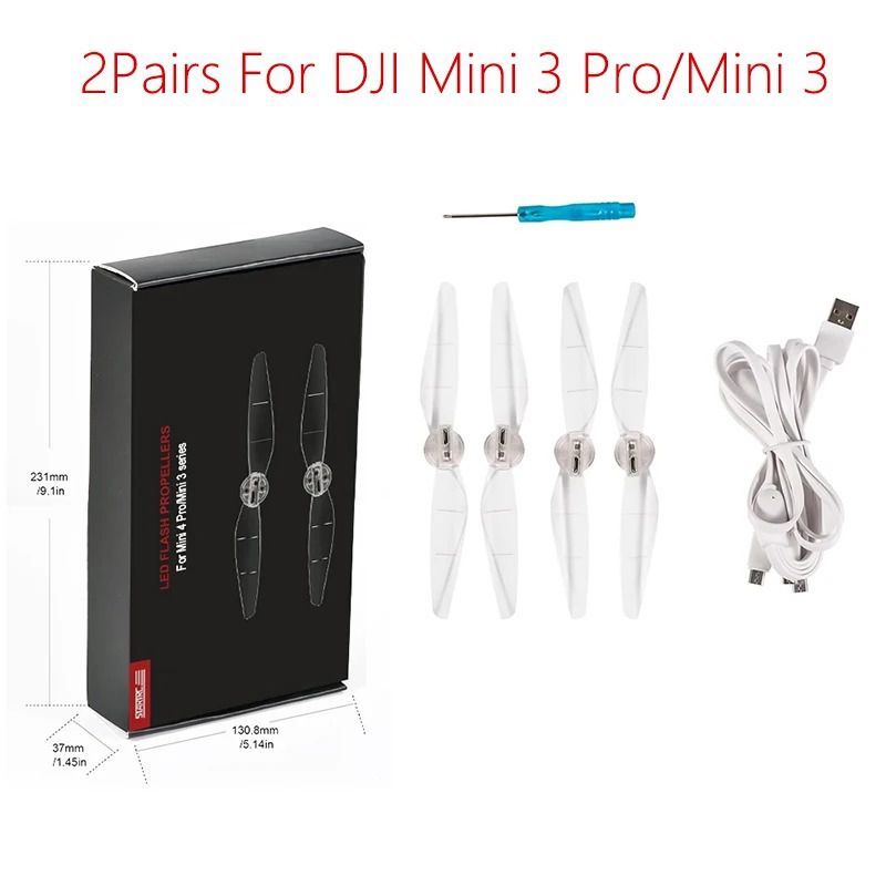 4 hélices LED intermitentes para drones DJI Mini 3 3 Pro 4 Pro Air 3 6