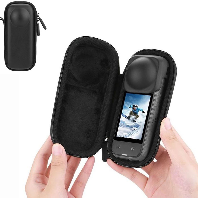 Custodia In Nylon E PU Per Insta360 X5/X4, Compatta E Leggera Con Cerniera A Due Vie E Moschettone