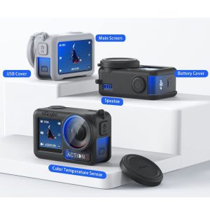 Kit Protection DJI Osmo Action 5 Pro - 8 Pièces Verre Trempé 9H + Bouchons Silicone - Anti-rayures