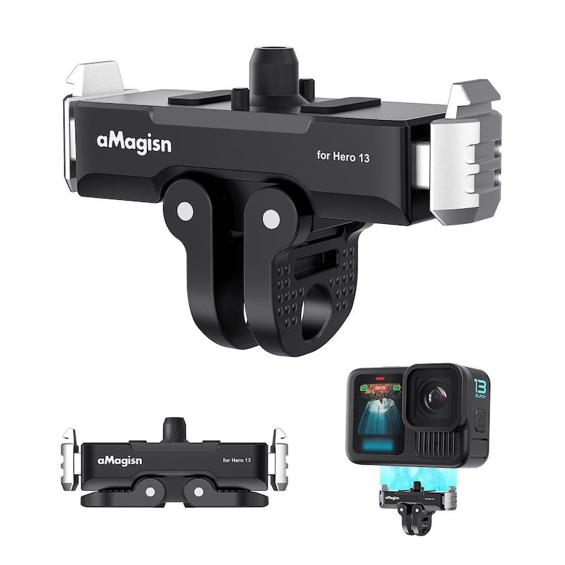 Doigts Pliables Métal Pour GoPro Hero 13 à 8 - Adaptateur Fixation Magnétique, Trou 6,35mm