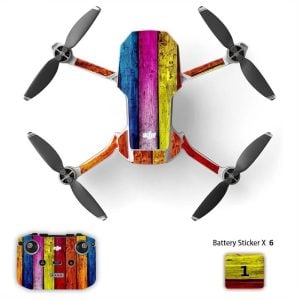 adesivo dji mini 2 2se 4k Wood Pop Multicolore