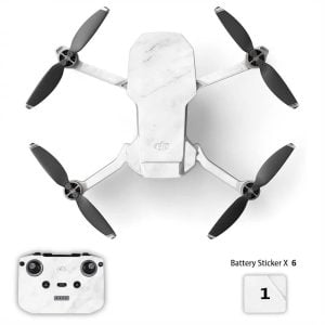 adesivo dji mini 2 2se 4k Marble White