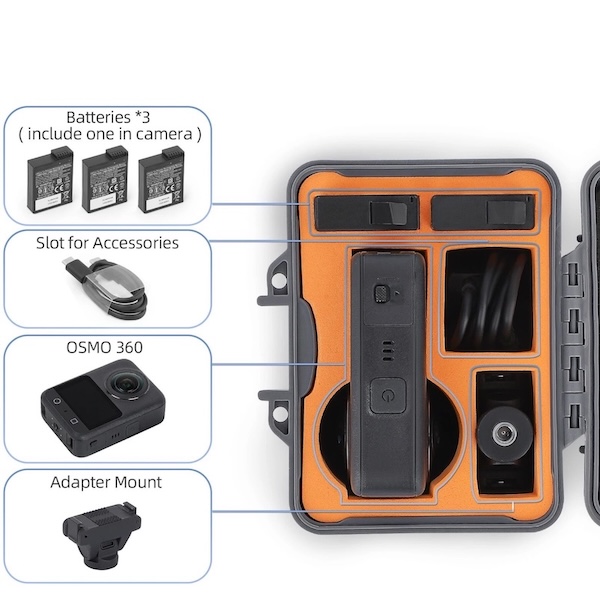 sunnylife dji osmo 360 5 custodia rigida antiurto mini