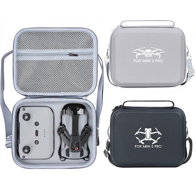 Sac De Transport Pour Drone DJI Mini 5 Pro – Cuir PU, Compartiments Organisés, Bandoulière, Protection Complète