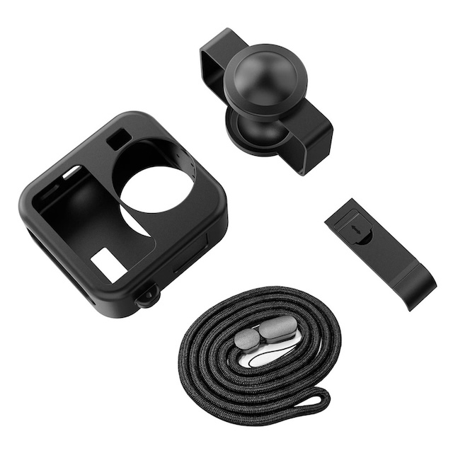 Kit Protection Silicone GoPro Max 2 - Coque, Bouchon Objectif, Bracelet Réglable - Accessoire Action Cam