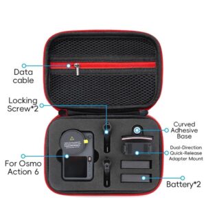 Étui De Protection Grande Capacité Pour DJI Osmo Action 6 - Anti-choc, PU Résistant - Gris - 16.6x12.6x6.9 Cm