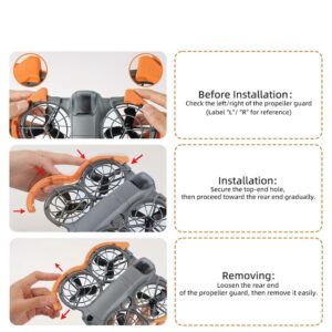 Protection Anti-collision 2-en-1 Pour Drone DJI Neo - Pare-chocs Hélices + Garde Nacelle (orange)