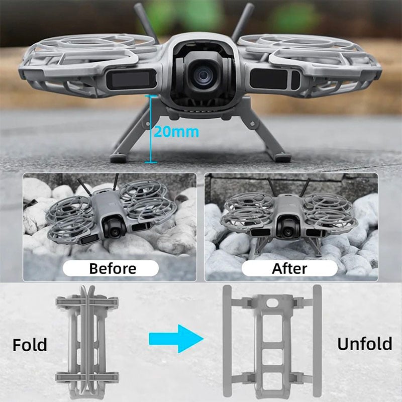 pattini pieghevoli del carrello di atterraggio sollevati da 20 mm dji neo 2 2