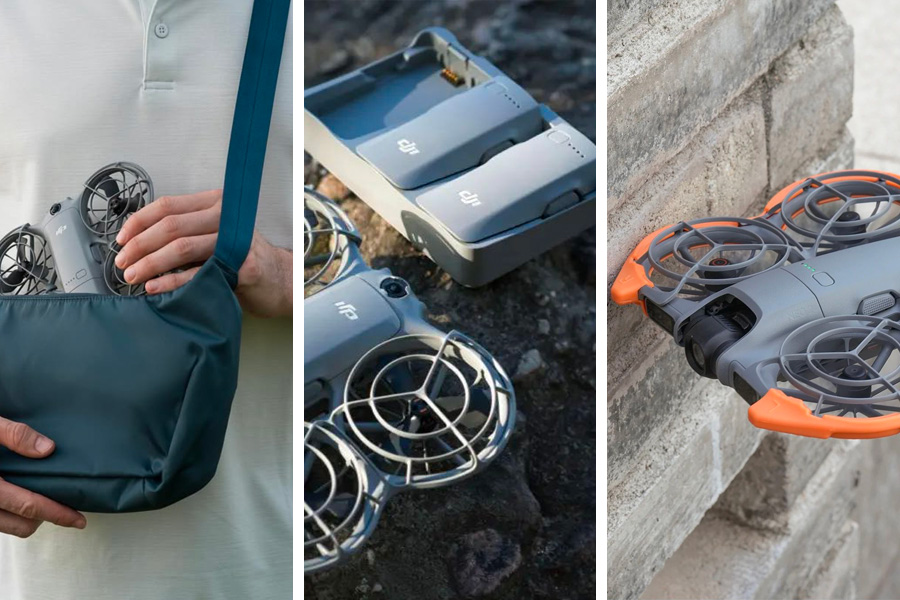 accessoires DJI Neo 2 sac transport batterie hub charge protections hélices
