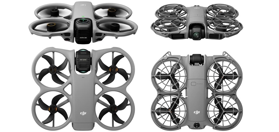 DJI Avata 360 vs. Neo 2: Ein Vergleich des Designs aus verschiedenen Blickwinkeln