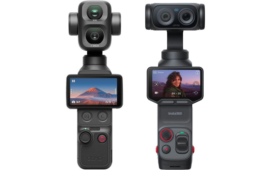 DJI Osmo Pocket 4P vs Insta360 Luna Ultra: diseño